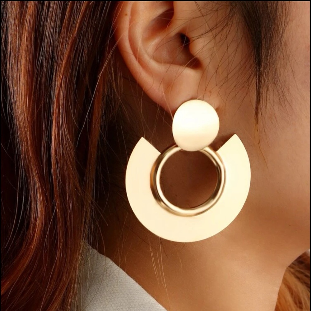 NWOT Geometric Metal Earrings